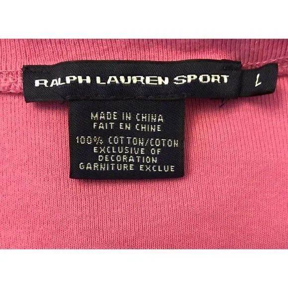 Ralph Lauren Sport Ladies Large Pink Top Pony Logo - Picture 3 of 3